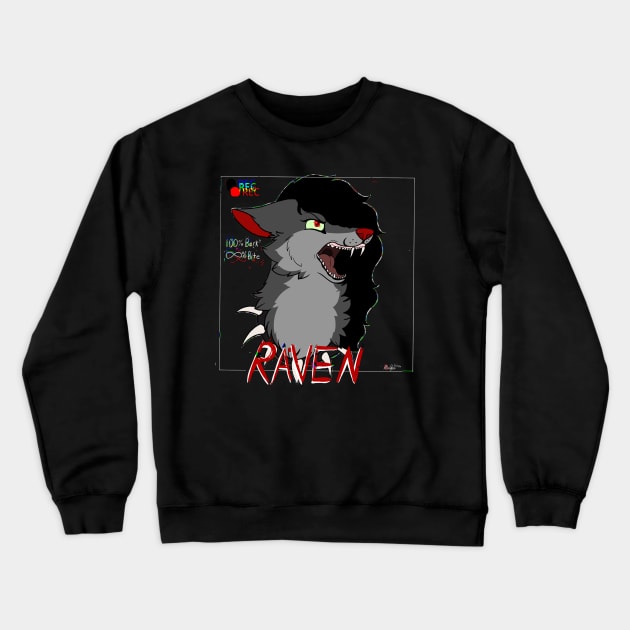 My Bite is Worse than my Bark(Raven) Crewneck Sweatshirt by Alpha Wolf Maddie